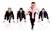 stock photo of competition  - business man ahead of the competition - isolated over a white background
** Note: Shallow depth of field - JPG 