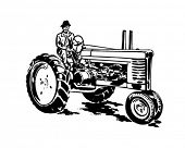 stock photo of art  - Farmer On Tractor  - JPG 