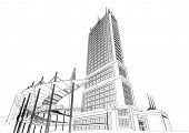 picture of buildings  - The graphic image of building construction on a white background - JPG 