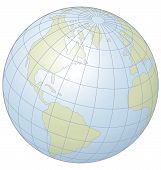 pic of longitude  - Simple graphic illustration of the globe showing latitude and longitude - JPG 