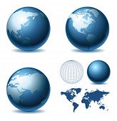 picture of globe  - Vector Globe and Map of the World - JPG 