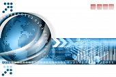image of computer technology  - Technology background with computer components and world - JPG 