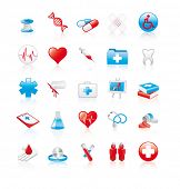 stock photo of health  - Set of 20 glossy medical icons - JPG 