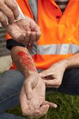 picture of construction  - Safety and accident can happen at work.
** Note: Shallow depth of field - JPG 