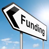 image of funds  - Illustration depicting a roadsign with a funding concept - JPG 