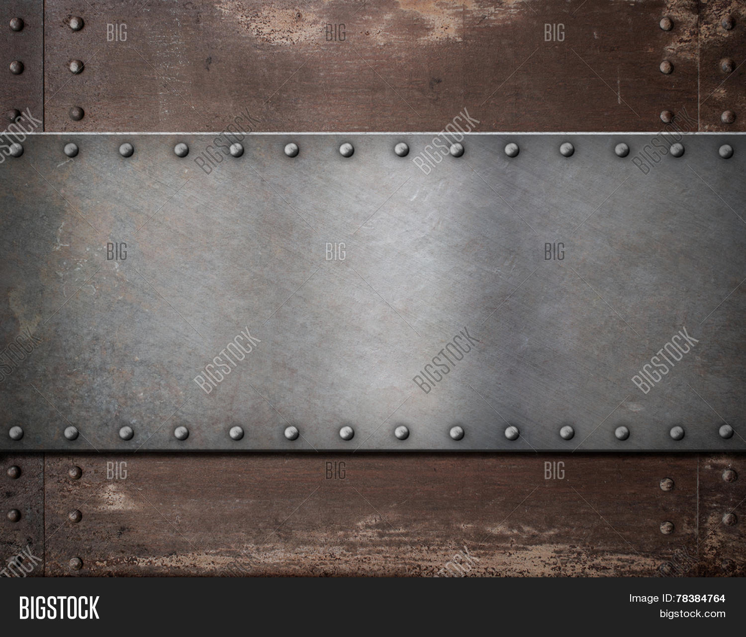 Metal Plate Rivets Over Rustic Image & Photo Bigstock