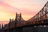 pic of bridge  - Manhattan Bridge and Manhattan skyline At Night Lights - JPG 