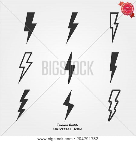 flash icon bolt of lightning vector lightning illustration streak lightning design
