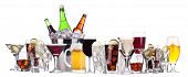 stock photo of food  - Different Images Of Alcohol Set Isolated on a white - JPG 