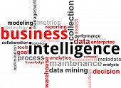 stock photo of intelligence  - A word cloud of business intelligence related items - JPG 