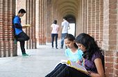 foto of college  - Group of Indian Students studying in college - JPG 