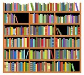 picture of interior  - Bookshelf with books isolated on white background for education or interior design - JPG 