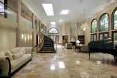 stock photo of marble  - Huge great liviing room with marble floors - JPG 