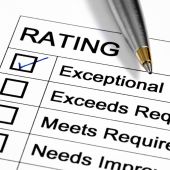foto of feedback  - "Exceptional" rating marked with pen. Could be performance appraisal customer service rating business performance evaluation. - JPG 