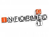 picture of informative  - 3D Get Informed Crossword on white background - JPG 