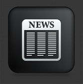 picture of newspaper  - Newspaper Icon on Square Black Internet Button Original Illustration - JPG 