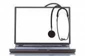 picture of computer  - Stethoscope and laptop computer - JPG 