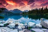 foto of wonder  - Mountain lake in National Park High Tatra - JPG 