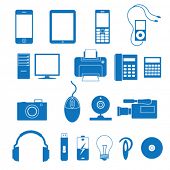 foto of illustration  - Vector illustration of the icons of the electronics - JPG 