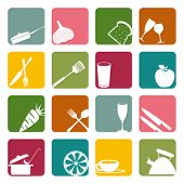 image of food  - Food square icons set - JPG 