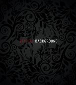 stock photo of outline  - Black Seamless floral Pattern - JPG 