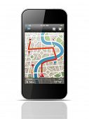 picture of map  - Smartphone with Navigation - JPG 