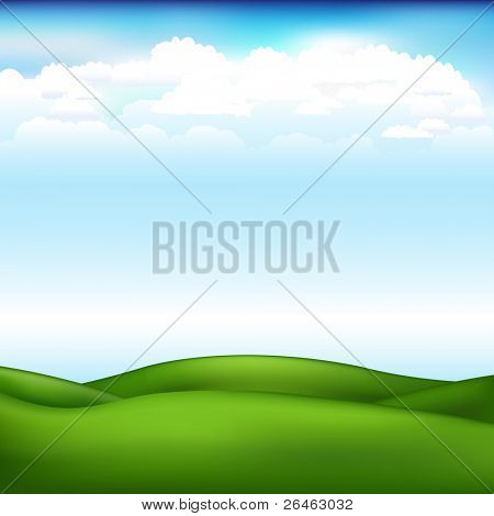 Picture or Photo of Beautiful Landscape With Blue Sky And Clouds