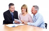 image of agent  - Senior couple with financial adviser - JPG 