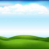 foto of blue sky  - Beautiful Landscape With Blue Sky And Clouds - JPG 