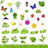 stock photo of nature  - Eco Set With Nature Icons - JPG 