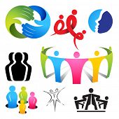 picture of meeting  - A collection of connecting people icons and symbols - JPG 