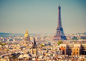 stock photo of france  - View on Eiffel Tower - JPG 