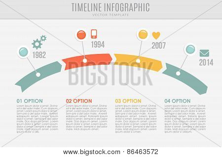 Timeline Report Template With Ons And Icons Vector Poster Id Poster Of Timeline Report Template With Ons And Icons Vector