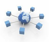 pic of isp  - 3d render of Concept of networking database global communication internet etc - JPG 