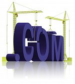 foto of buildings  - com building create your website get an url on the internet www under construction or maintenance 3D blue word in progress url build website building web building - JPG 