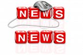 foto of news  - latest news hot news breaking news news button news icon red dices spelling the word news with or without mouse - JPG 