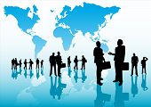 picture of business concept  - Team concept with a world map and group of people - JPG 