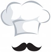 picture of hat  - This is a symbolic illustration of a hat of chef ith a big moustashe - JPG 