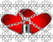 stock photo of unbreakable  - Two hearts locked together like an unbreakable bond - JPG 