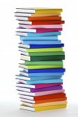 picture of book  - Stack of colorful real books on white background - JPG 