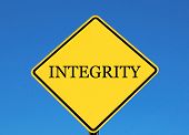 picture of integrity  - yellow road sign with the word integrity - JPG 