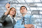 stock photo of business concept  - Business people drawing on - JPG 
