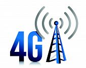 foto of tower  - 4G speed tower connection illustration design over white - JPG 