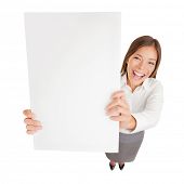 picture of cheerful  - Sign board woman - JPG 