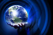 picture of earth  - Blue global technology background with the planet Earth - JPG 