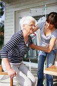 image of home  - Senior woman with home help - JPG 
