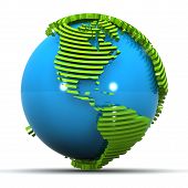 picture of globe  - A Colourful 3d Rendered America Globe Concept Illustration - JPG 