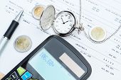 picture of watch  - Calculator pocket watches money against bank calculations - JPG 