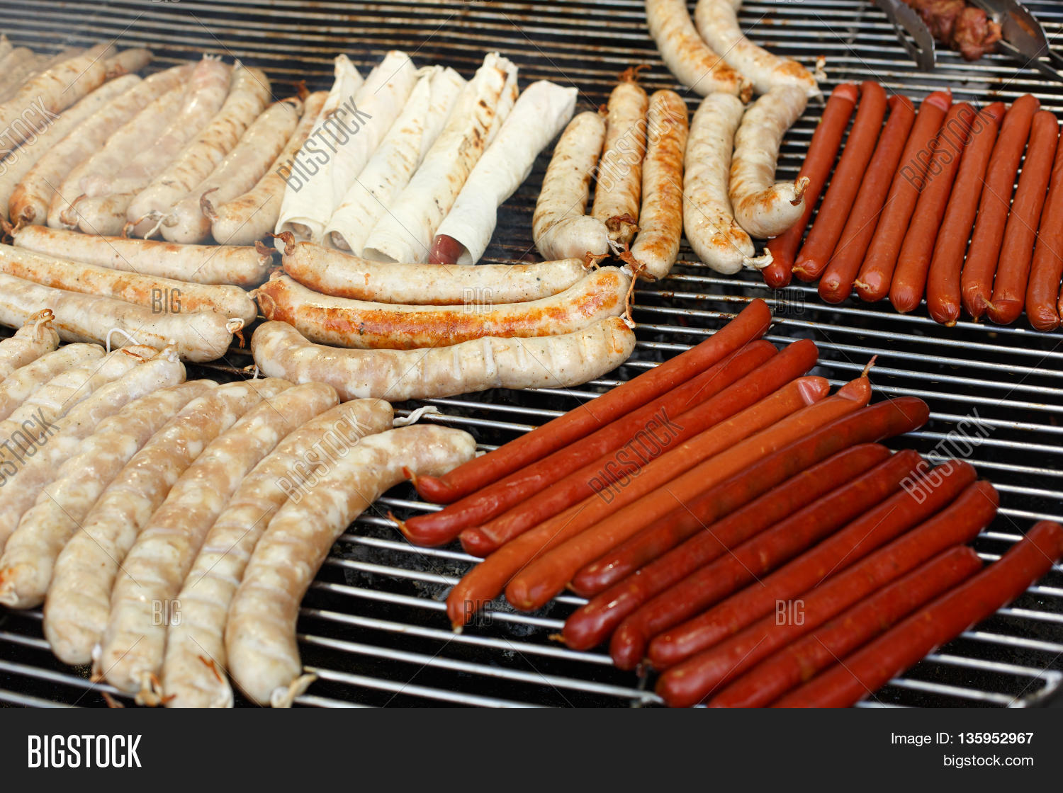 Sausage Party. Barbecue Large Grill Image & Photo Bigstock