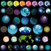 image of globe  - A group of 38 vector globes to choose from - JPG 